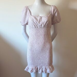 isalis Smoked Puff Sleeve Polka Dot Dress Dress Size M